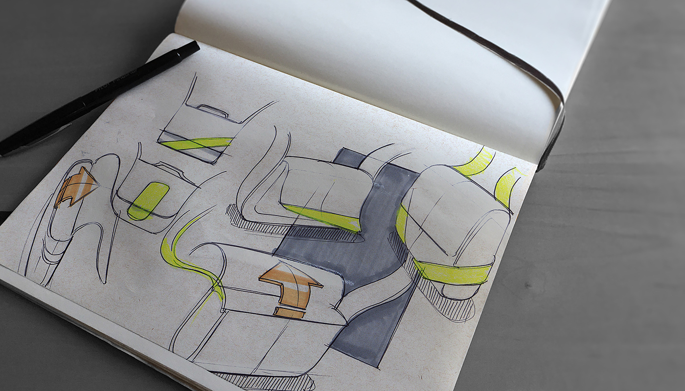 Modeling hand drawing，Marker hand drawn，Graffiti book，Industrial hand drawing，