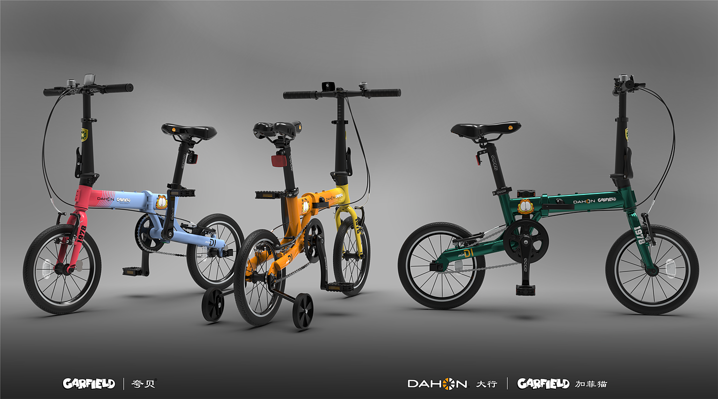 折叠自行车，大行DAHON，加菲猫GARFIELD，跨龄，户外，亲子游，