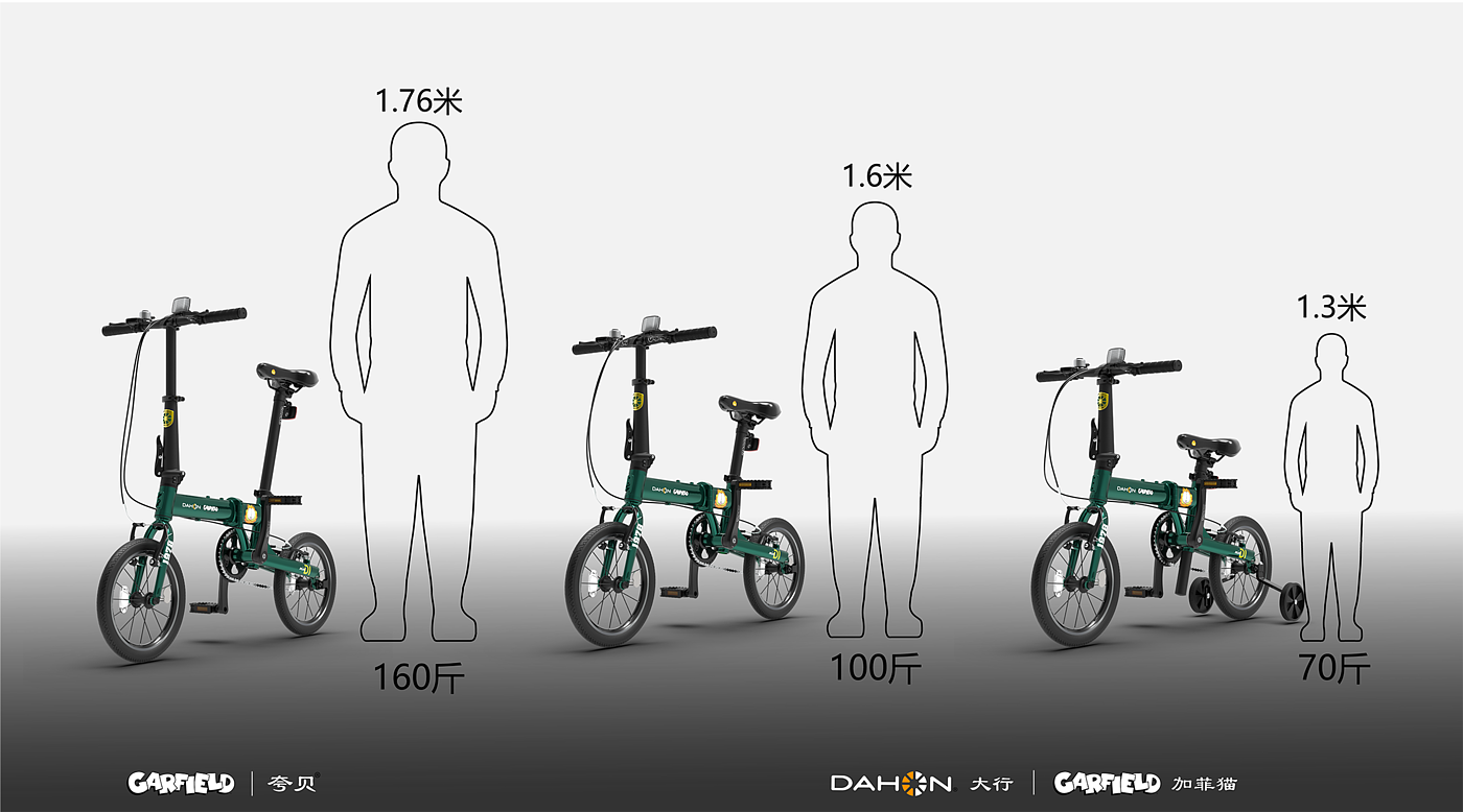 折叠自行车，大行DAHON，加菲猫GARFIELD，跨龄，户外，亲子游，