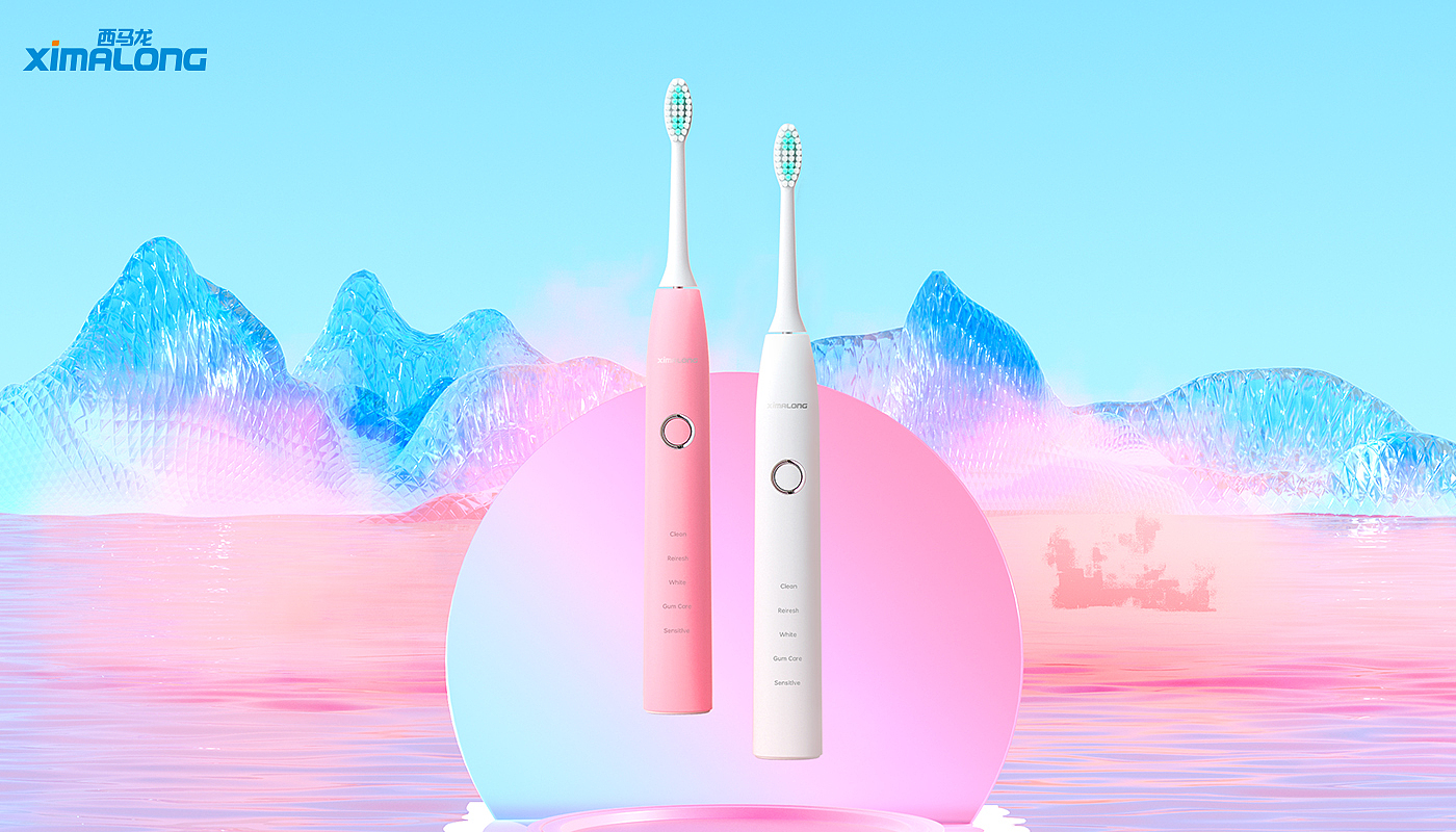 Electric toothbrush，toothbrush，Sonic toothbrush，Cimalong，Toothbrush rendering，