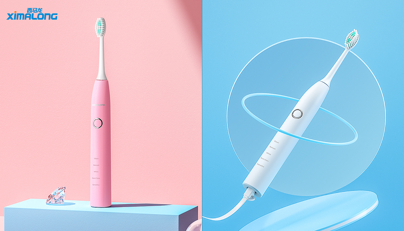 Electric toothbrush，toothbrush，Sonic toothbrush，Cimalong，Toothbrush rendering，