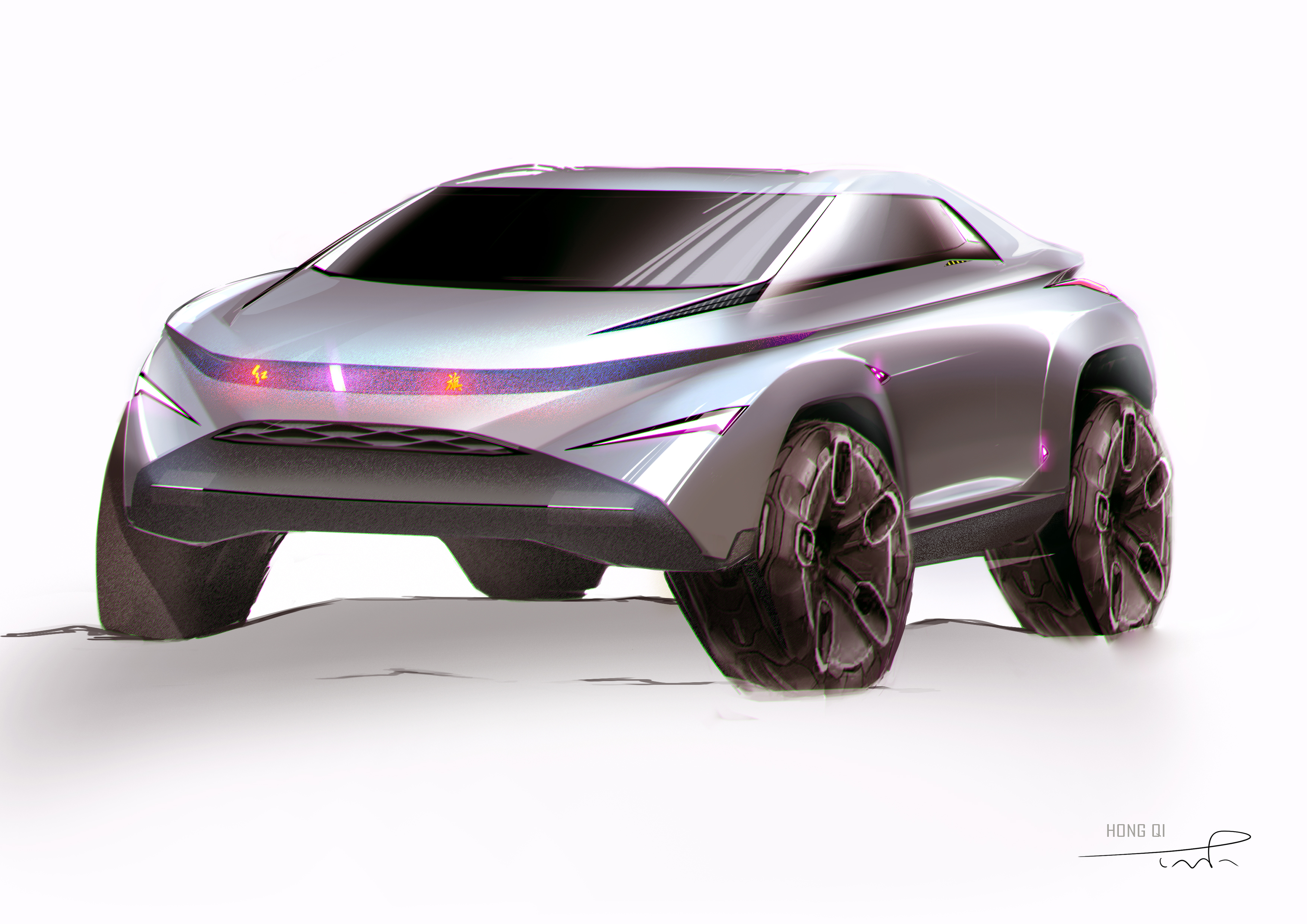 red flag，automobile，suv，