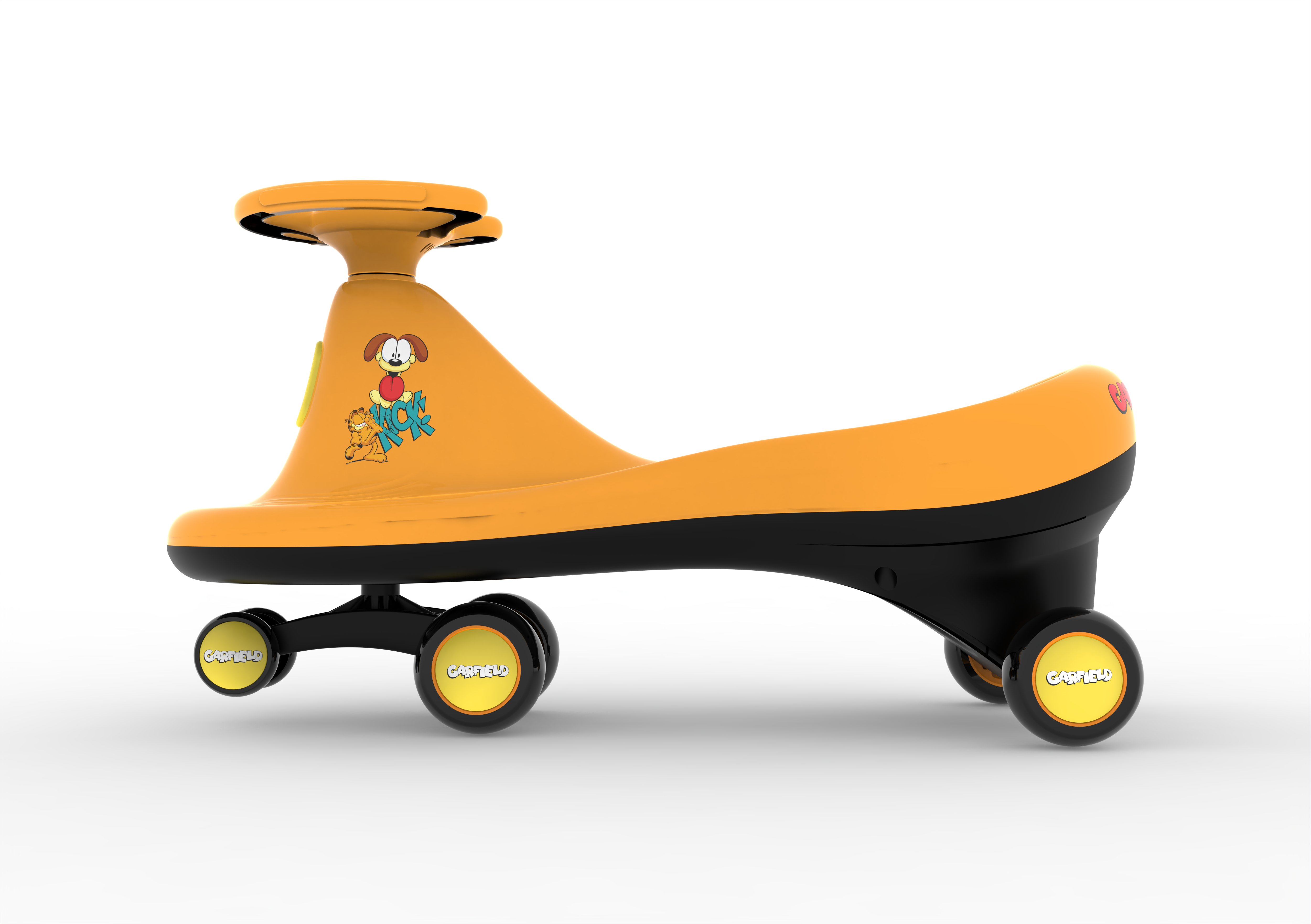 swing car，parent-child interaction ，Garfield，