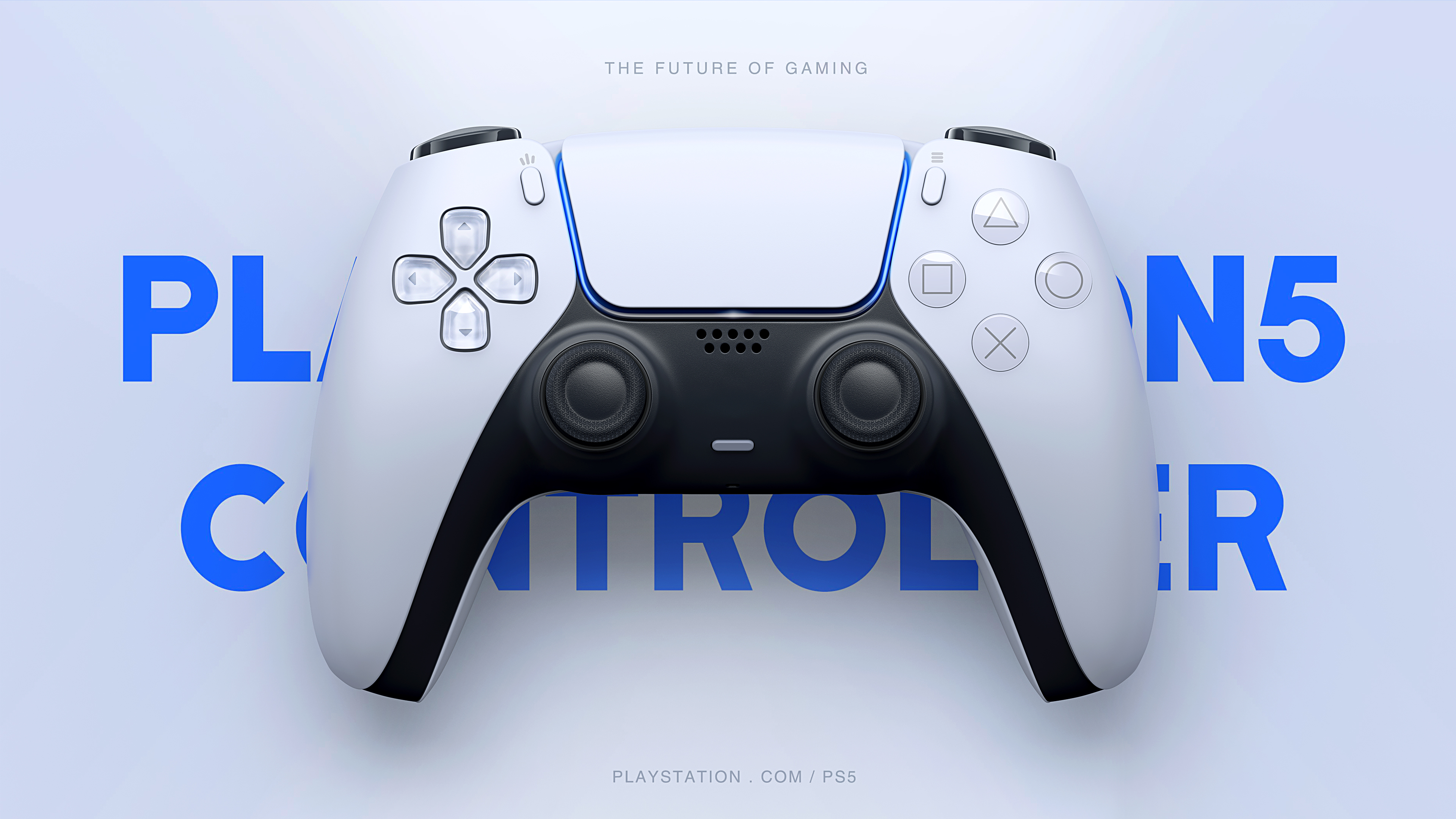 Game handle，White product rendering，Product rendering，White gamepad rendering，Game pad rendering angle，KeyShot product rendering，PS5 gamepad，2022 portfolio -01，