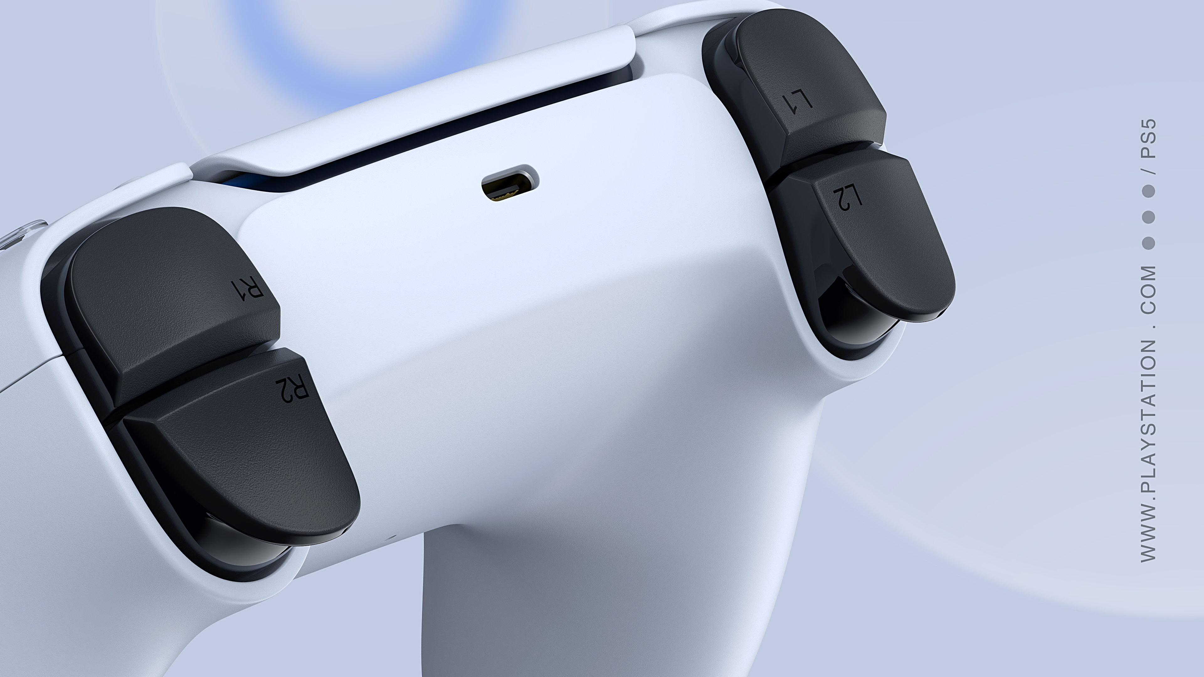 Game handle，White product rendering，Product rendering，White gamepad rendering，Game pad rendering angle，KeyShot product rendering，PS5 gamepad，2022 portfolio -01，
