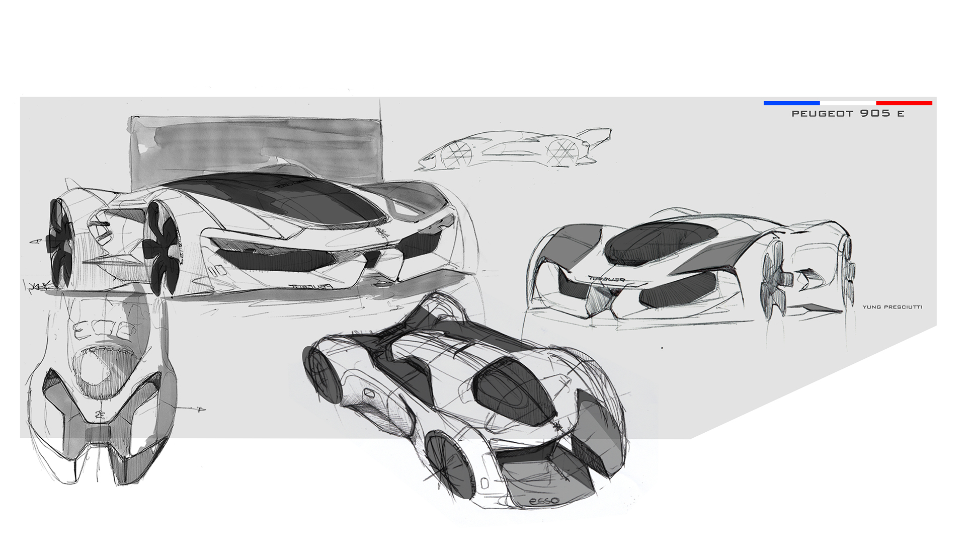 PEUGEOT 905 e，Automatic design，draft，