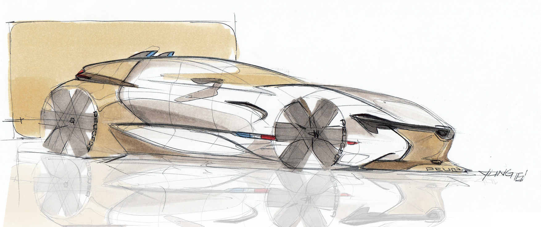 PEUGEOT 905 e，Automatic design，draft，