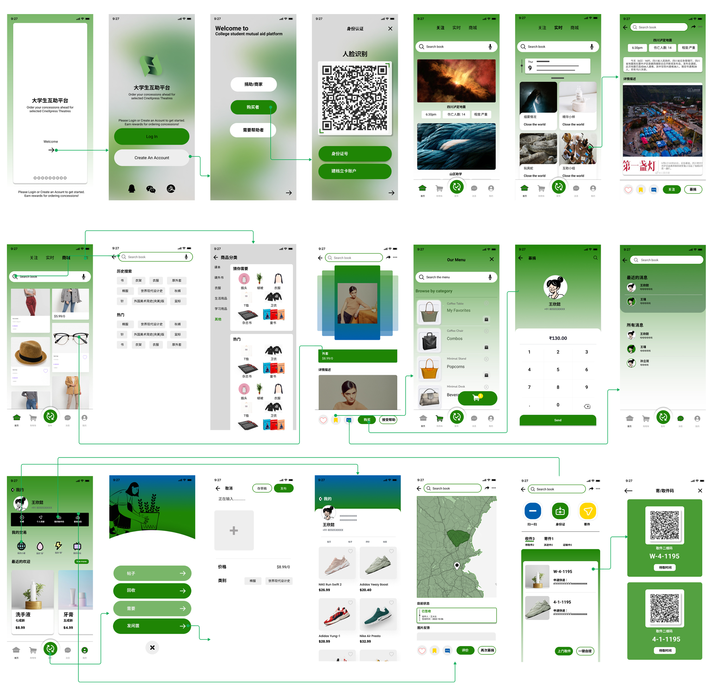 Interactive Design, College Students, Donations, Second-hand Transactions, Public Welfare，