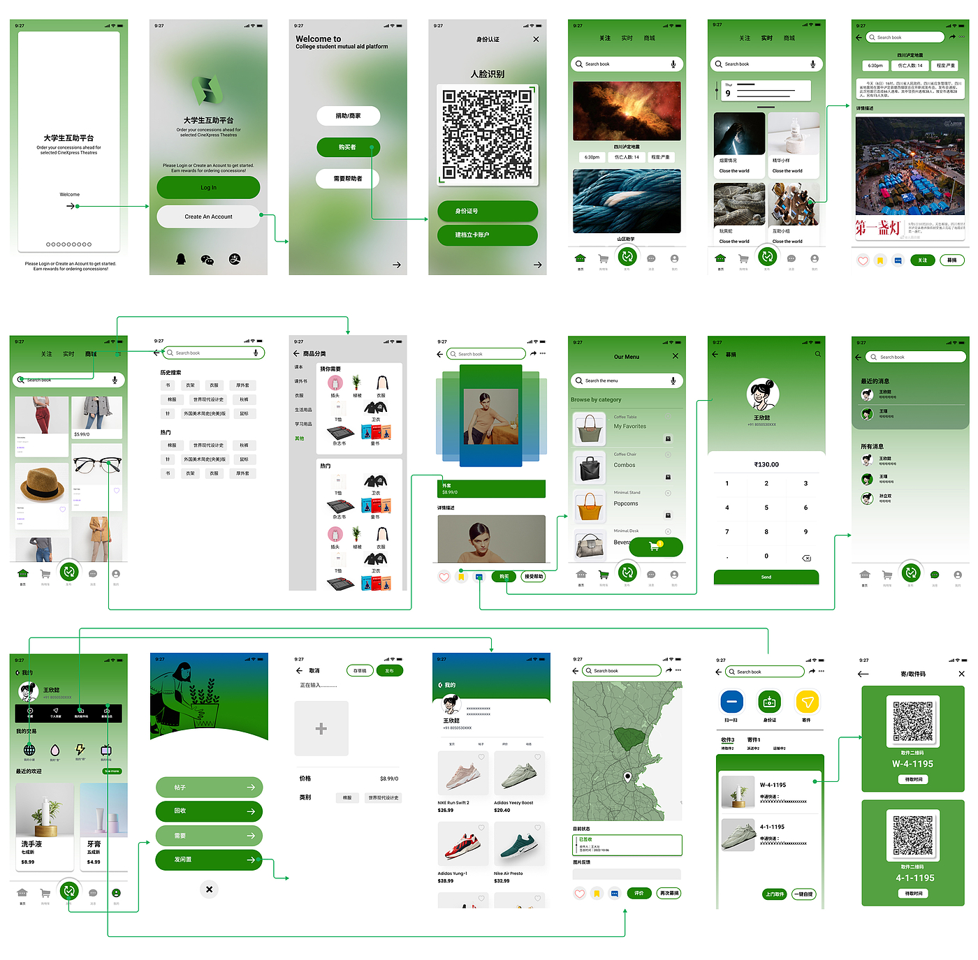 Interactive Design, College Students, Donations, Second-hand Transactions, Public Welfare，