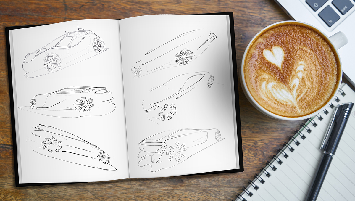 automobile，vehicle，Hand drawn，product design，