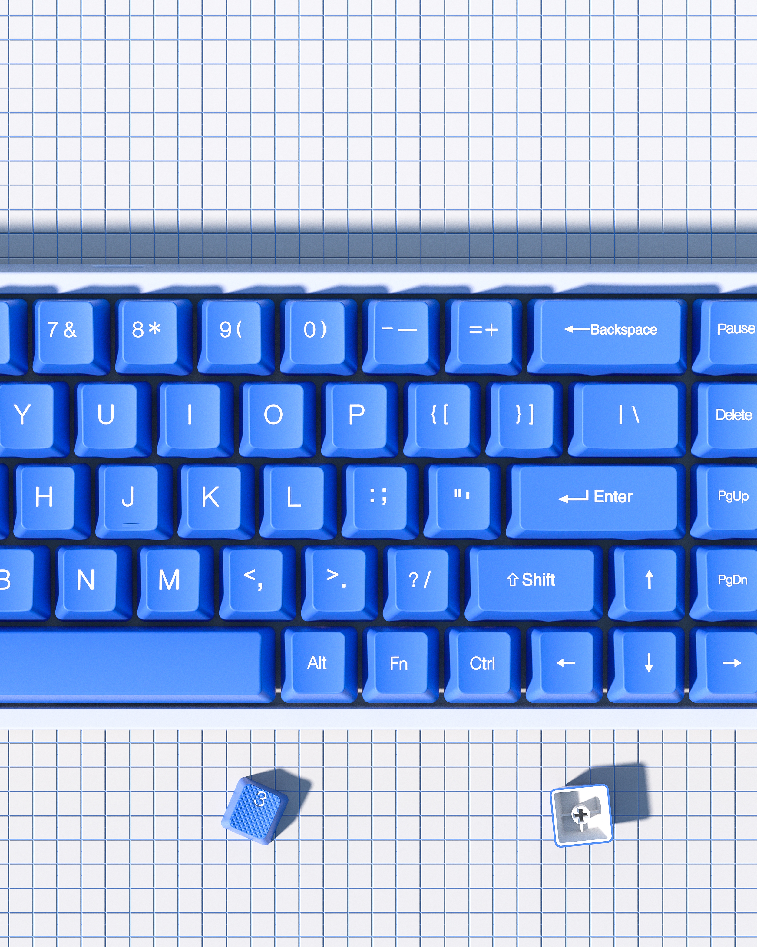 Original works，Industry / products，keyboard，Clean and bright，electronic product，three-dimensional，scene，