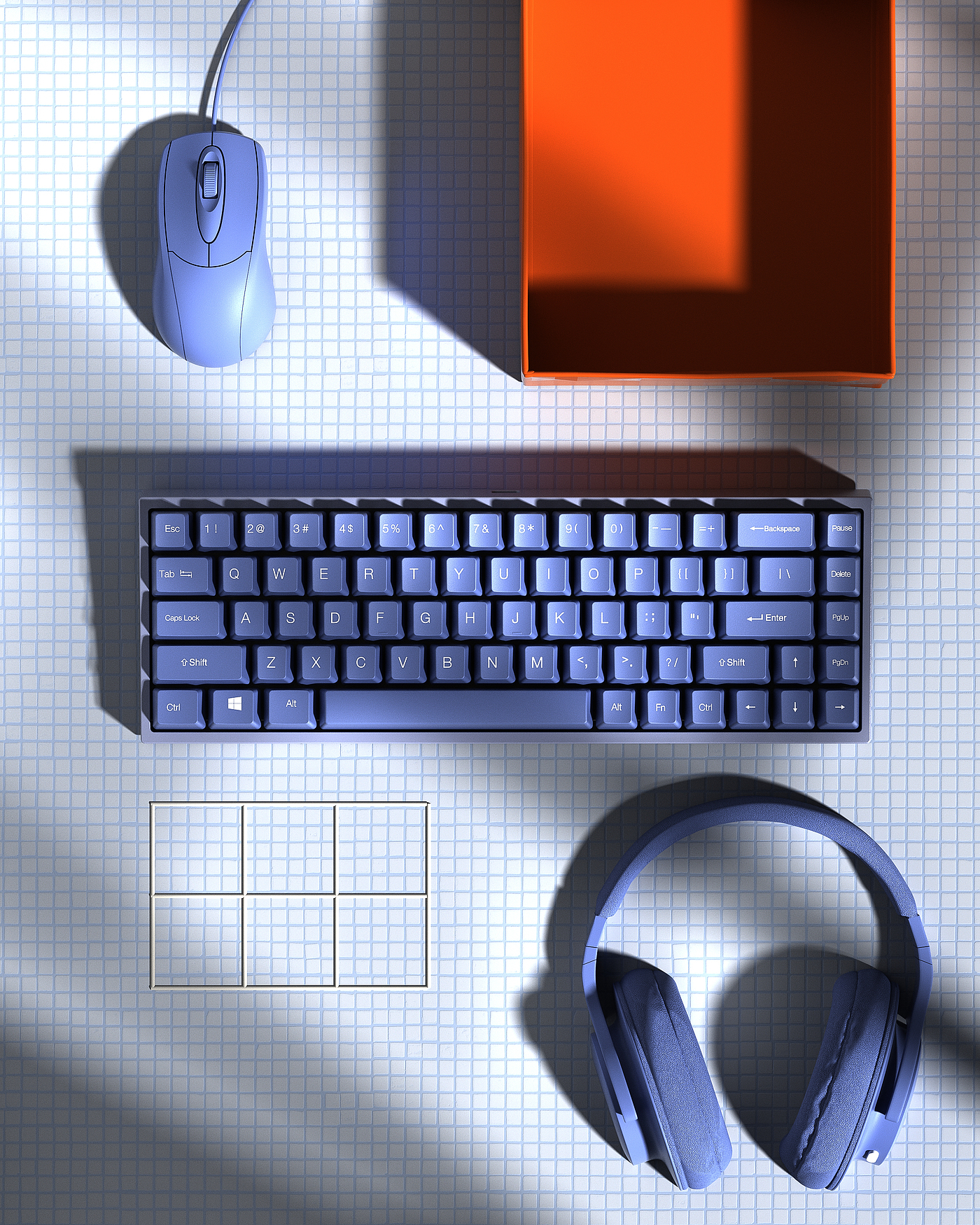 Original works，Industry / products，keyboard，Clean and bright，electronic product，three-dimensional，scene，