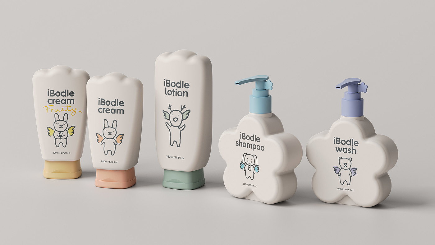 iBodle，Baby Skin Care Products，Maternal and infant products，packing design，