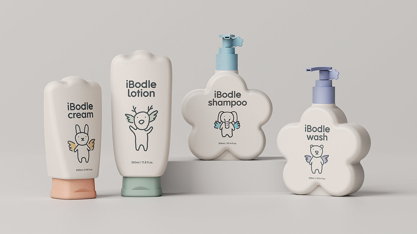 iBodle，Baby Skin Care Products，Maternal and infant products，packing design，