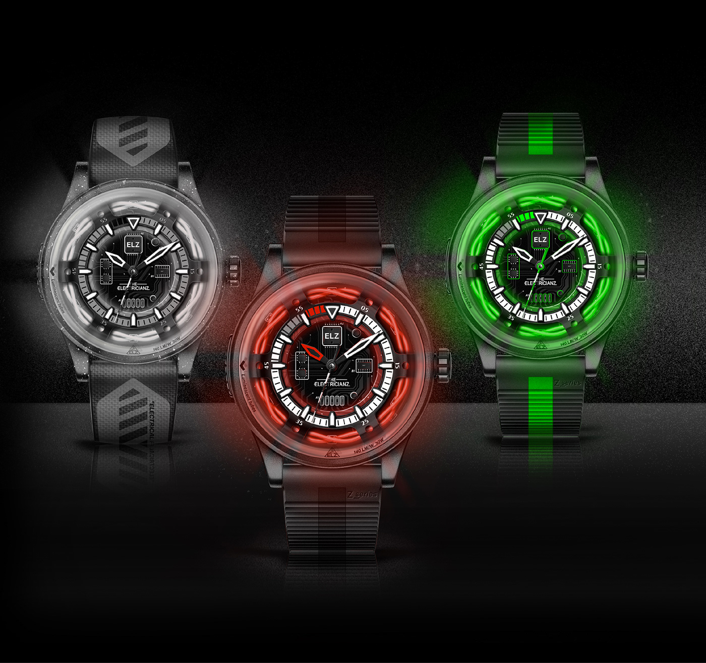 clocks and watches，Wrist watch，Digital watch，Watch design，innovate，ELZ_LAB，