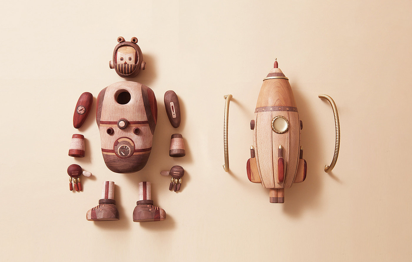 workmanship，wood，robot，Outside Robot，Toy design，Toys，