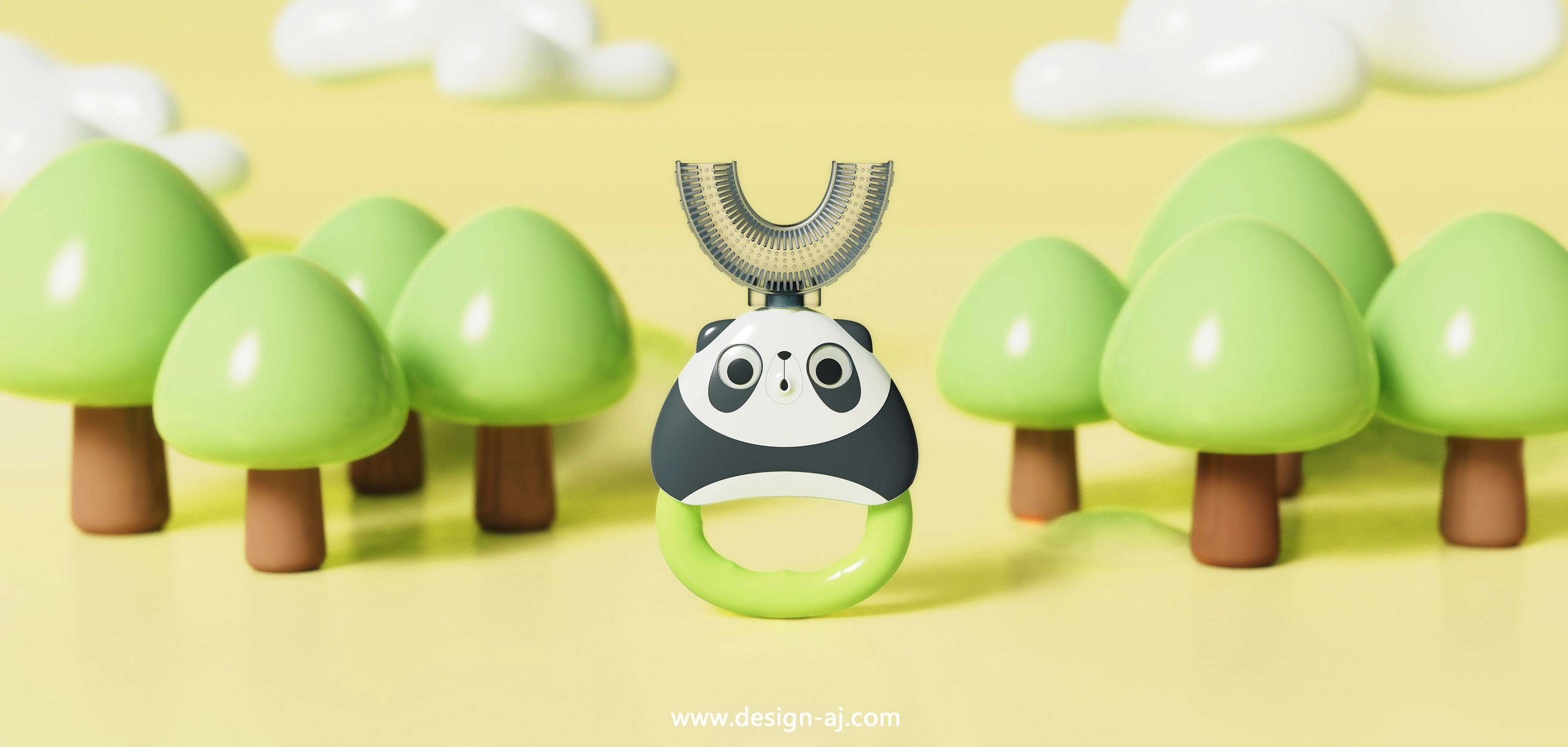 Electric toothbrush，Children's products，industrial design，U-shaped toothbrush，Children's Toys，Maternal and infant products，product design，Aijia industrial design，