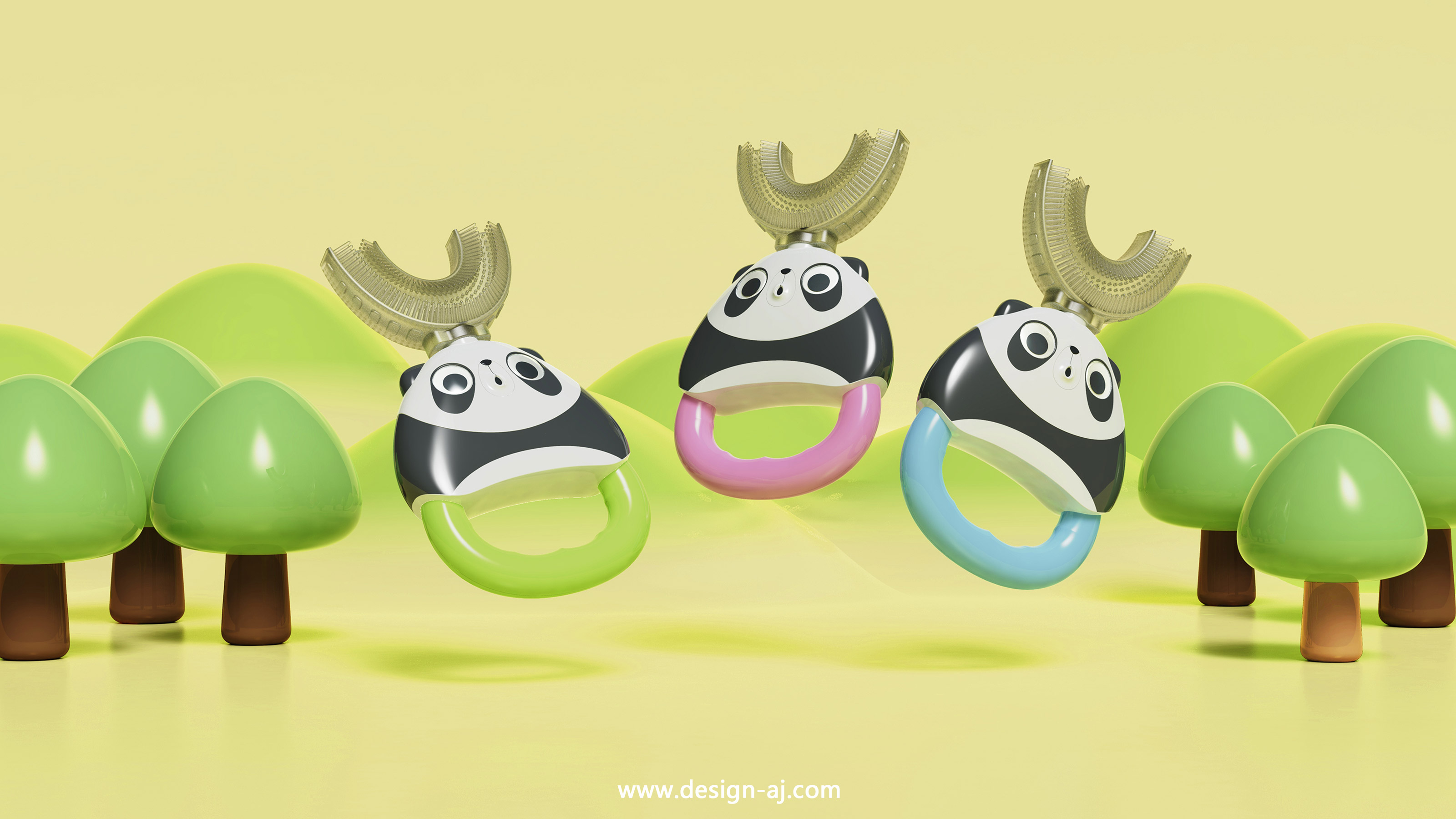 Electric toothbrush，Children's products，industrial design，U-shaped toothbrush，Children's Toys，Maternal and infant products，product design，Aijia industrial design，