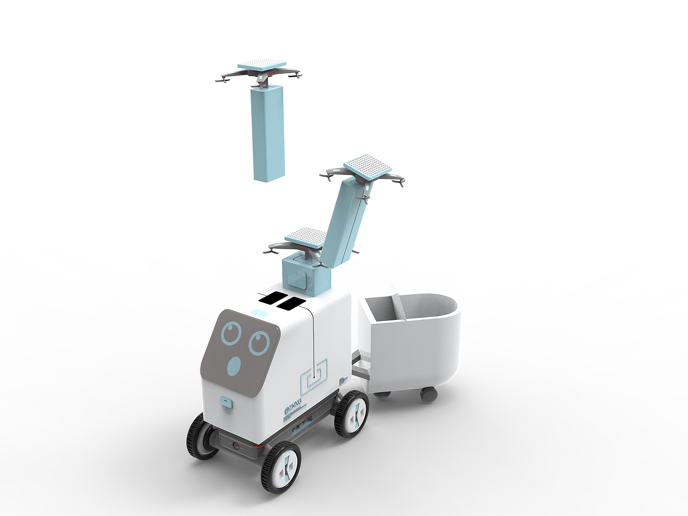 product design，industrial design，Delivery robot，UAV，Appearance design，Portable，