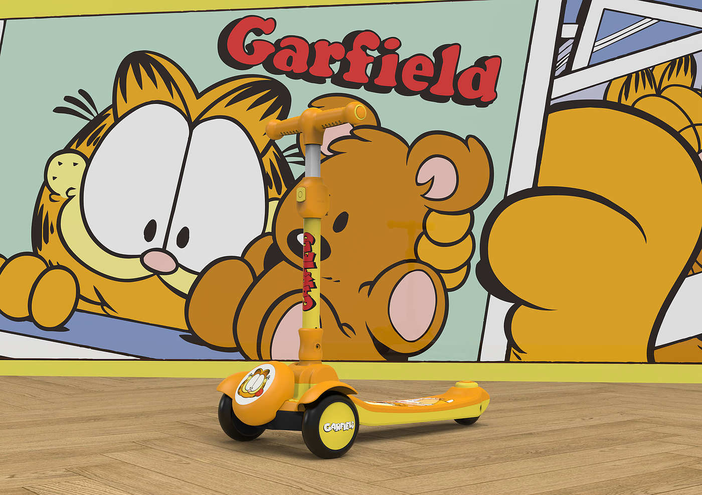 加菲猫，三合一滑板车，