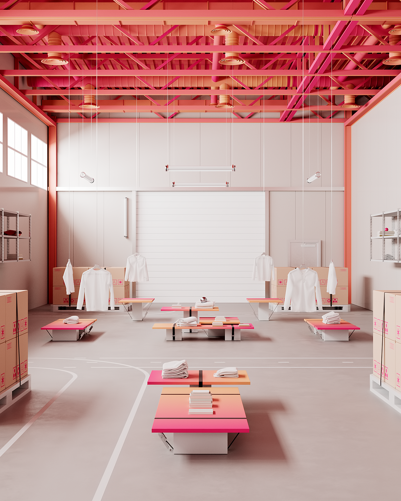 3d，Interior design，Modern style，