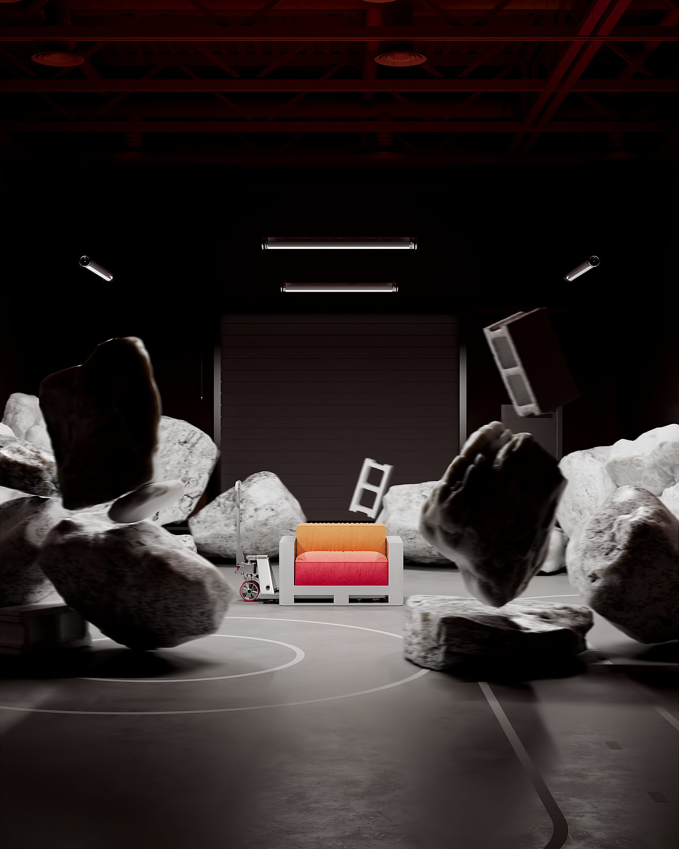 3d，Interior design，Modern style，