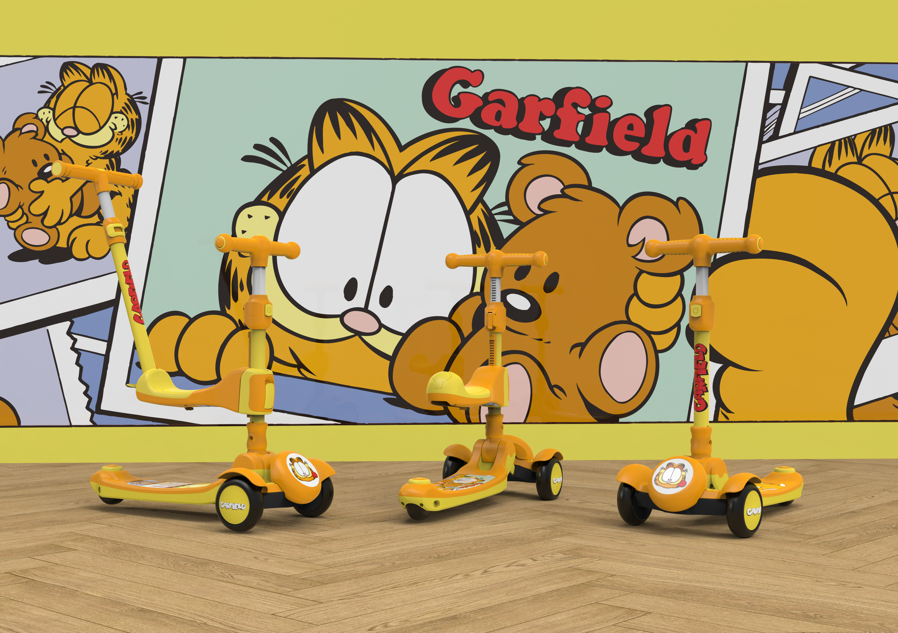 Garfield，Three-in-one scooter，