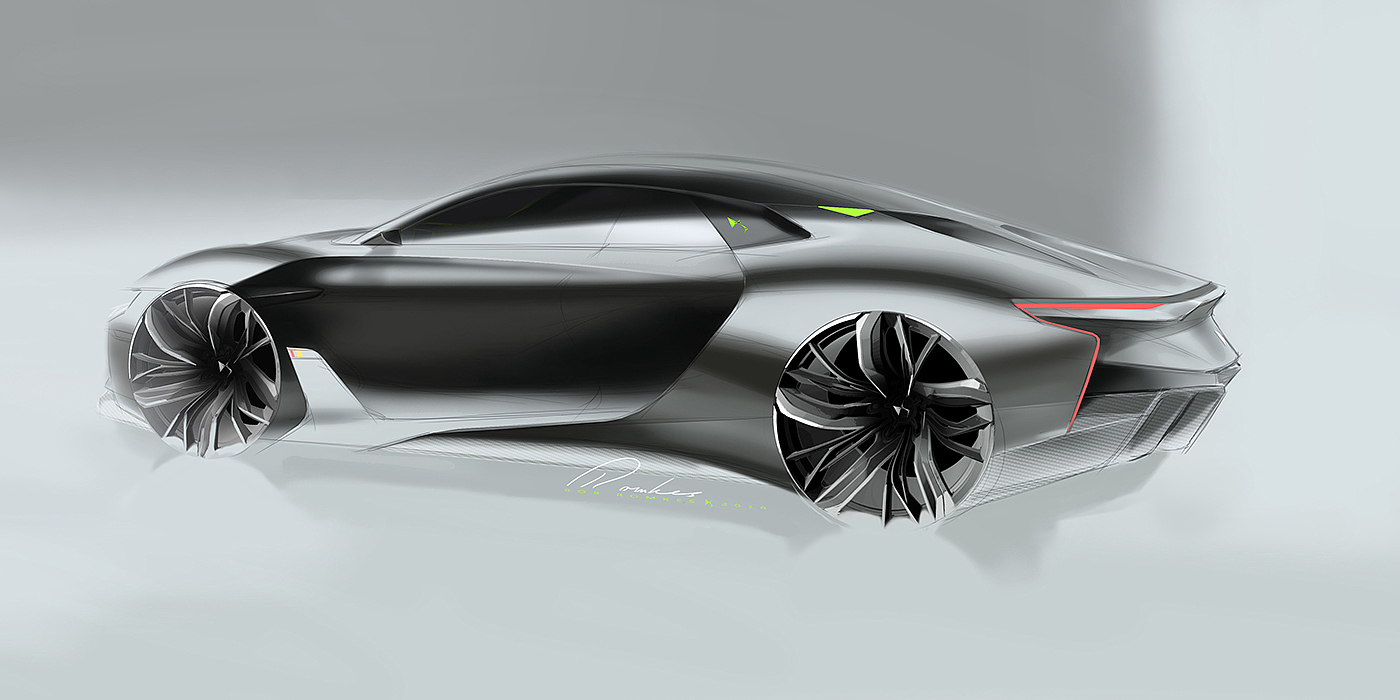 Automobile design，Sports car，ds，Hand drawn car，