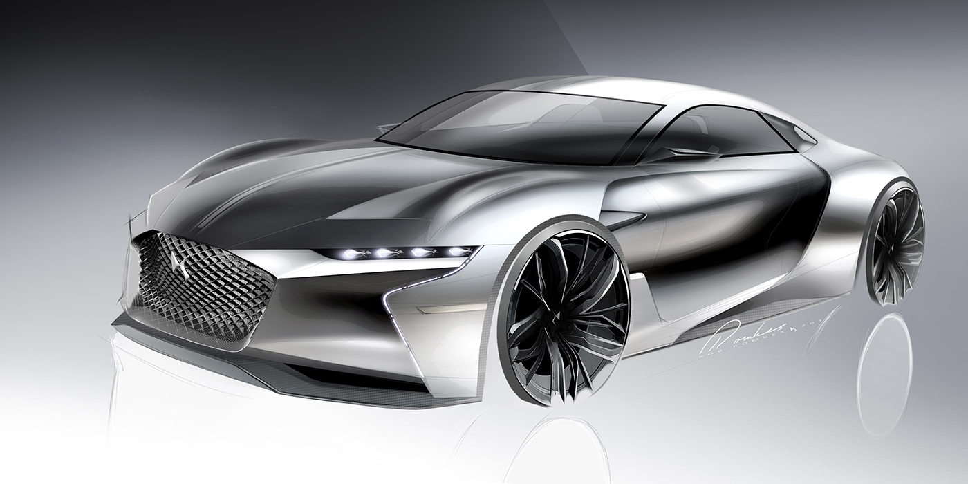 Automobile design，Sports car，ds，Hand drawn car，