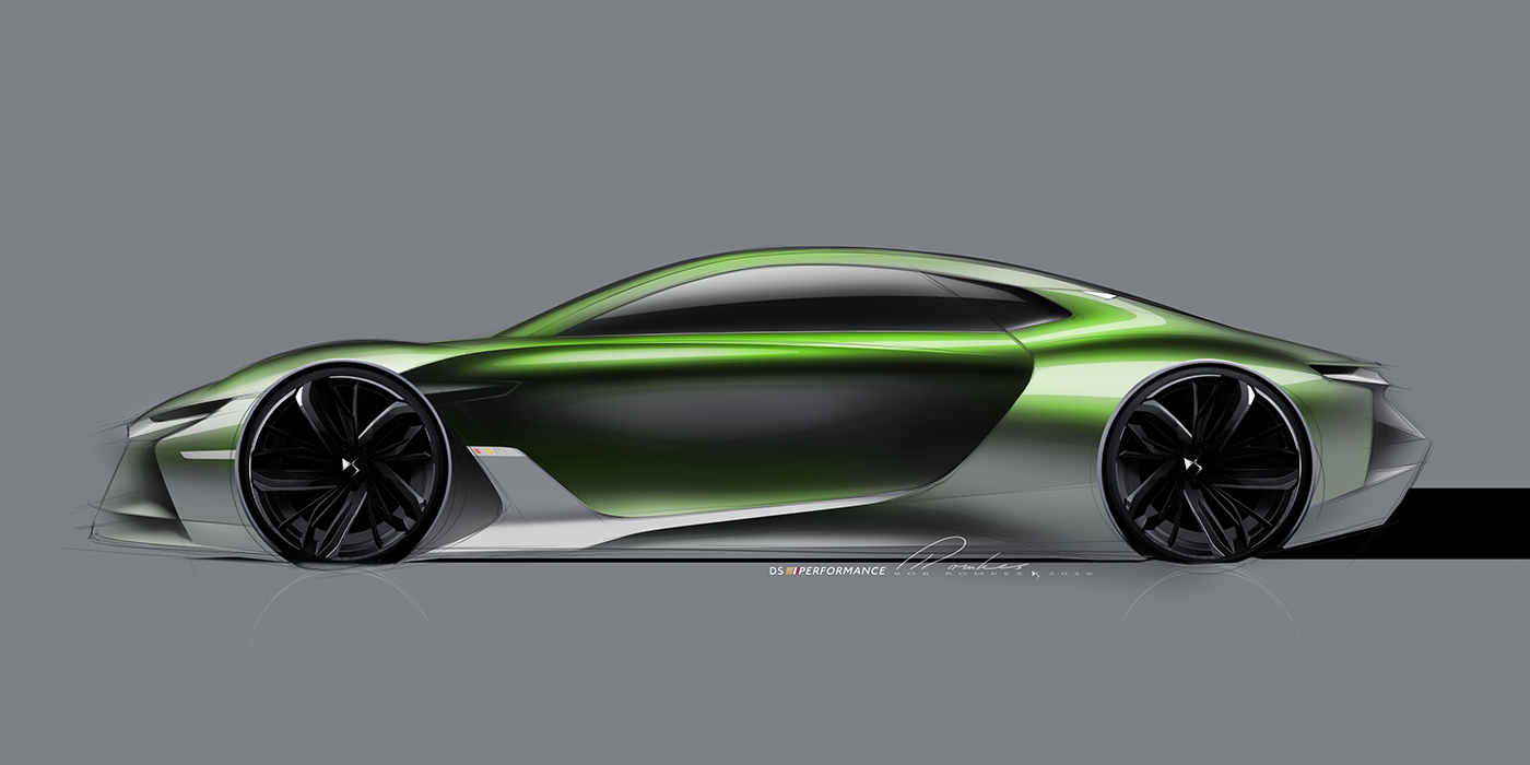 Automobile design，Sports car，ds，Hand drawn car，