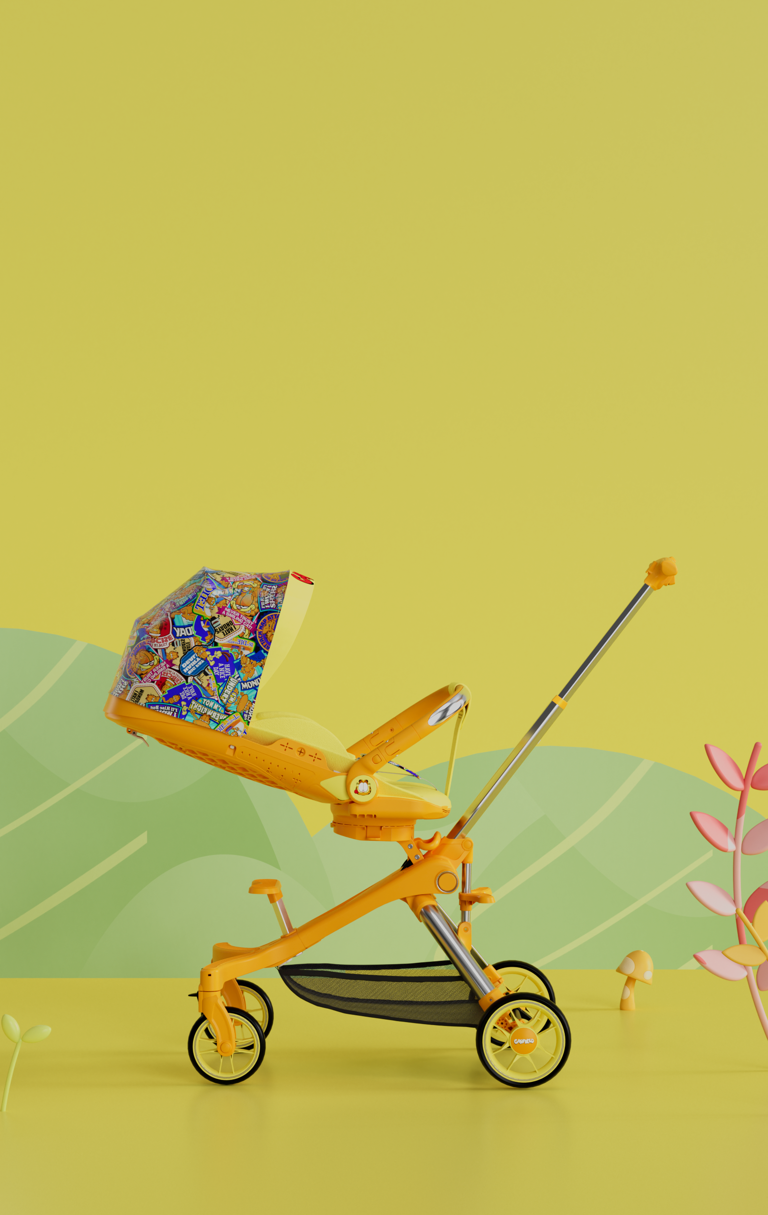 Garfield，Baby walking artifact，Waler cart，