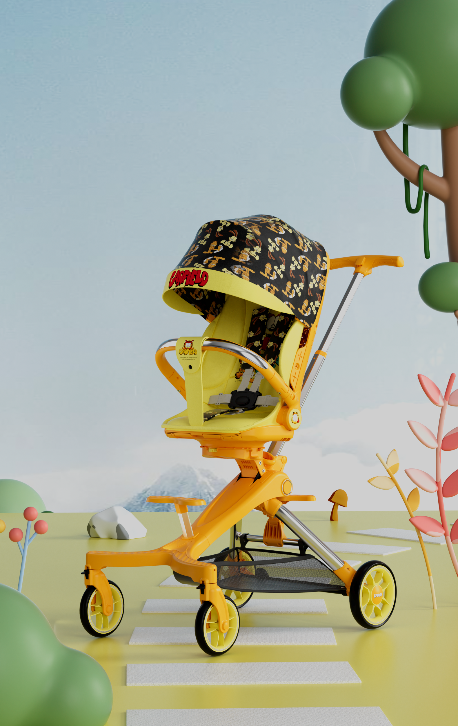 Garfield，Baby walking artifact，Waler cart，