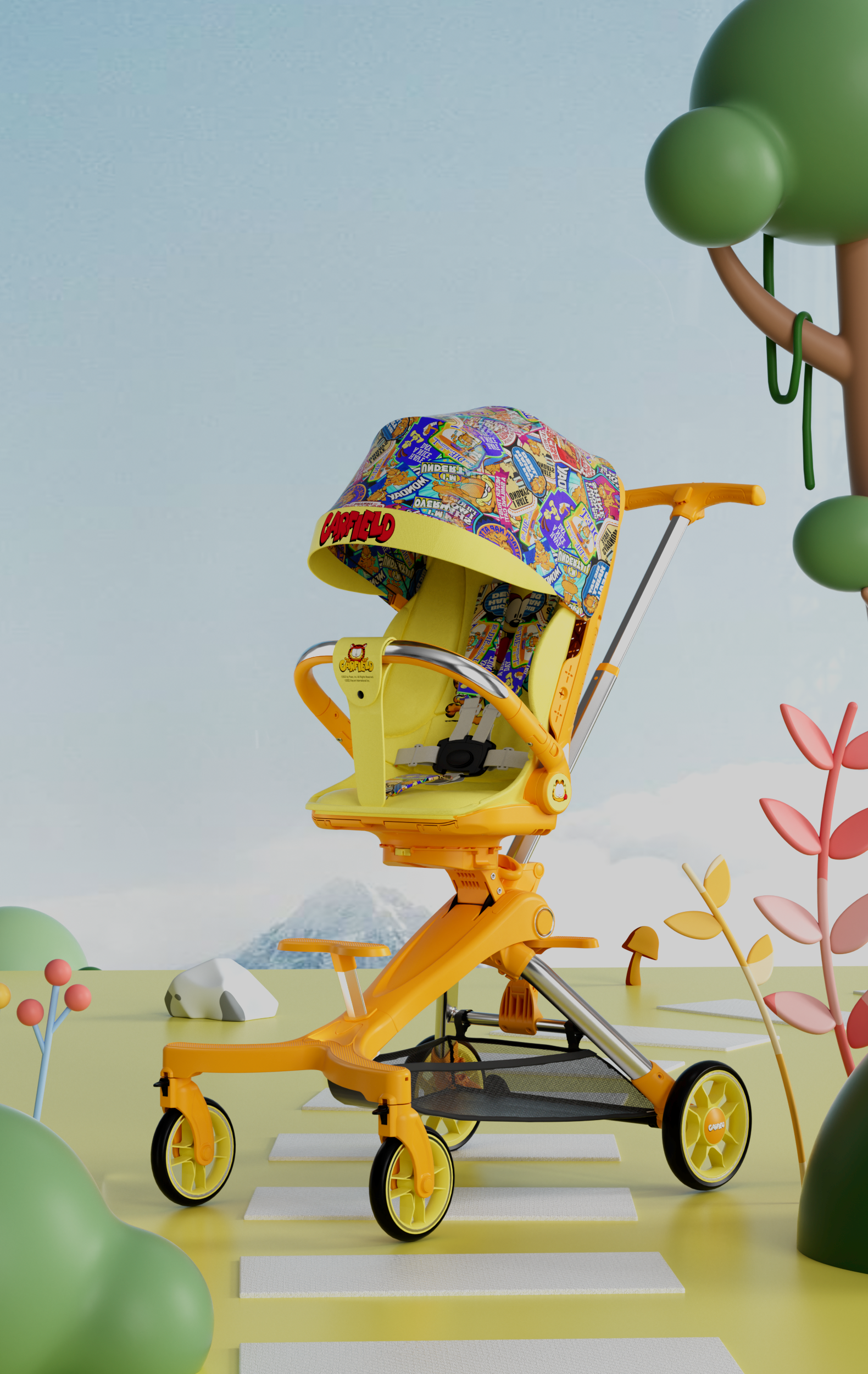 Garfield，Baby walking artifact，Waler cart，