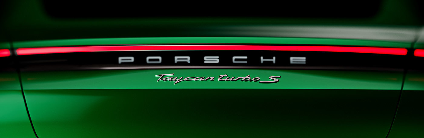 Taycan Turbo S，保时捷，跑车，绿色，