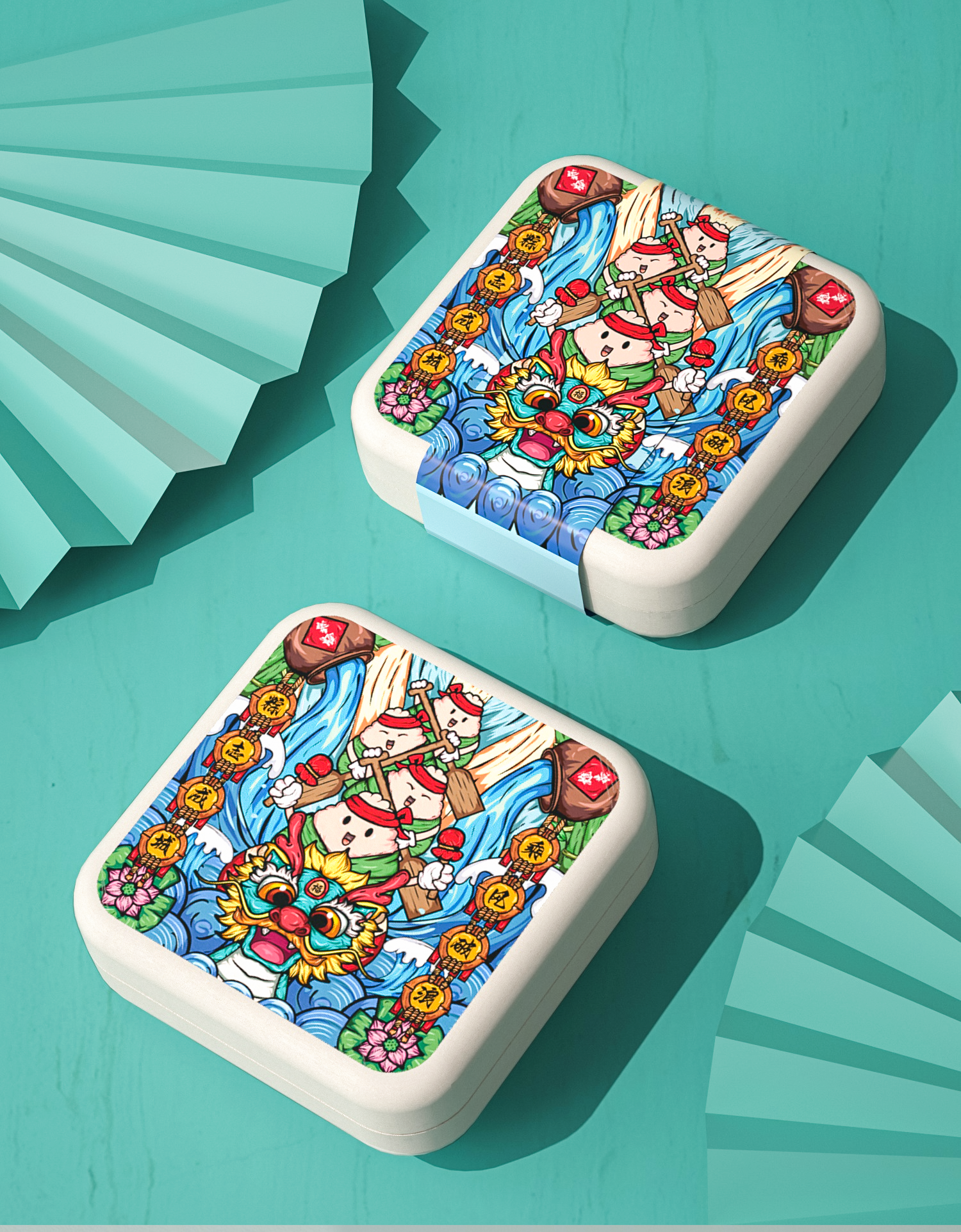Pulp molding，Degradable material，Dragon Boat Festival gift box，Zongzi Gift Box，packing，packing design，Illustration packaging，Food packaging，