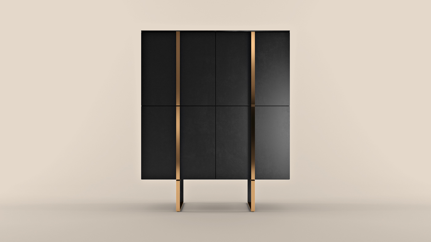 furniture，Home Furnishing，black，cabinet，fashion，brass，