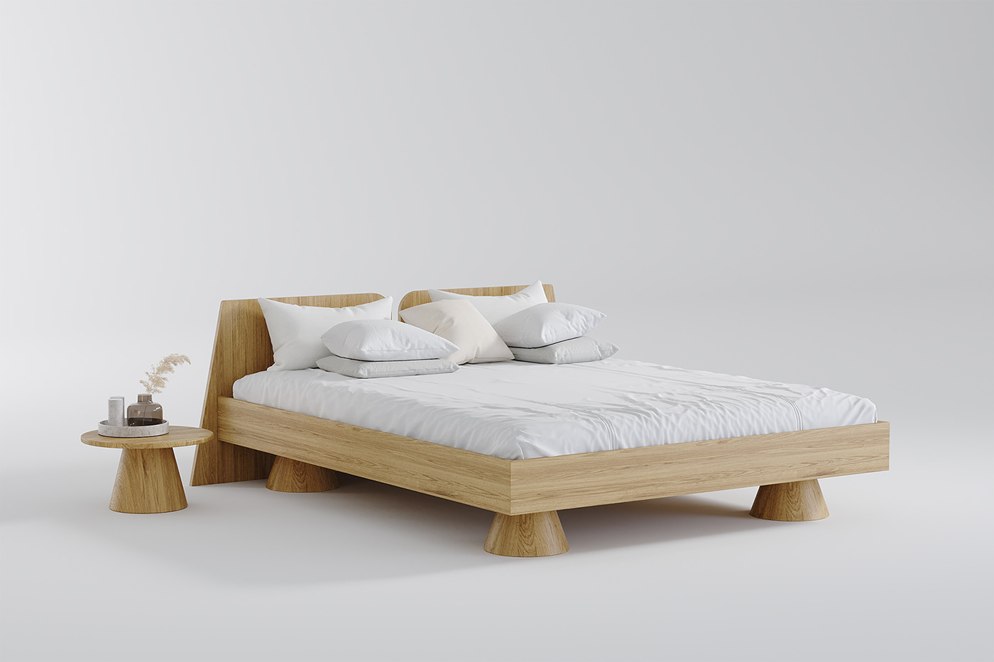 furniture，Bed，wood，Interior design，Home Furnishing，furniture design ，bedside cupboard，