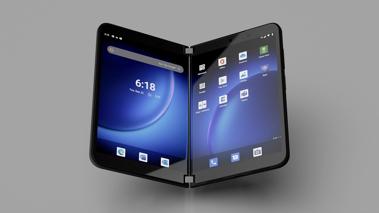 mobile phone，Folding mobile phone，industrial design，product design，Microsoft，Surface Duo，