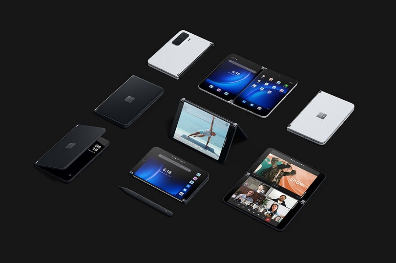 mobile phone，Folding mobile phone，industrial design，product design，Microsoft，Surface Duo，