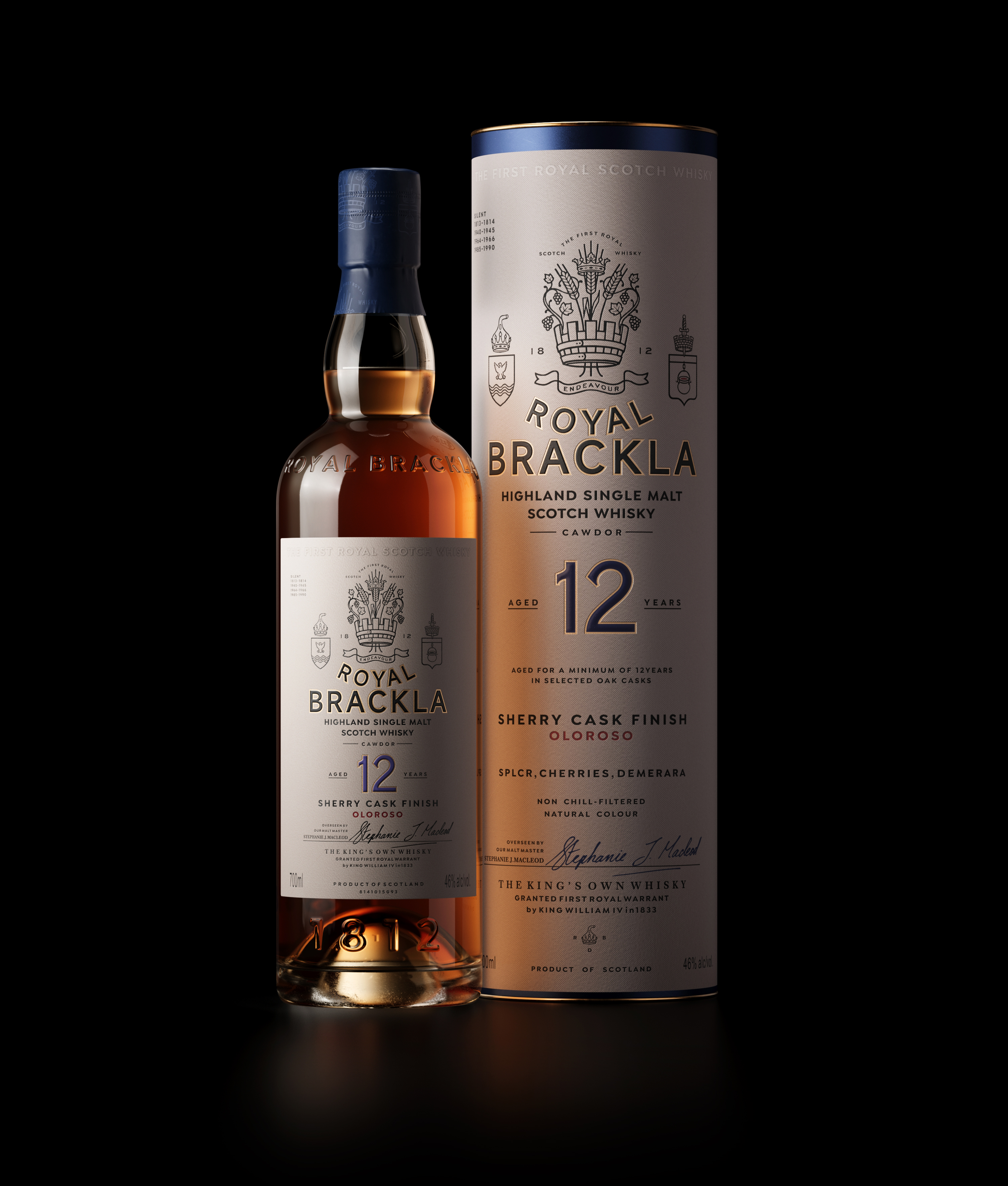 Royal Brackla Whiskey Rendering，