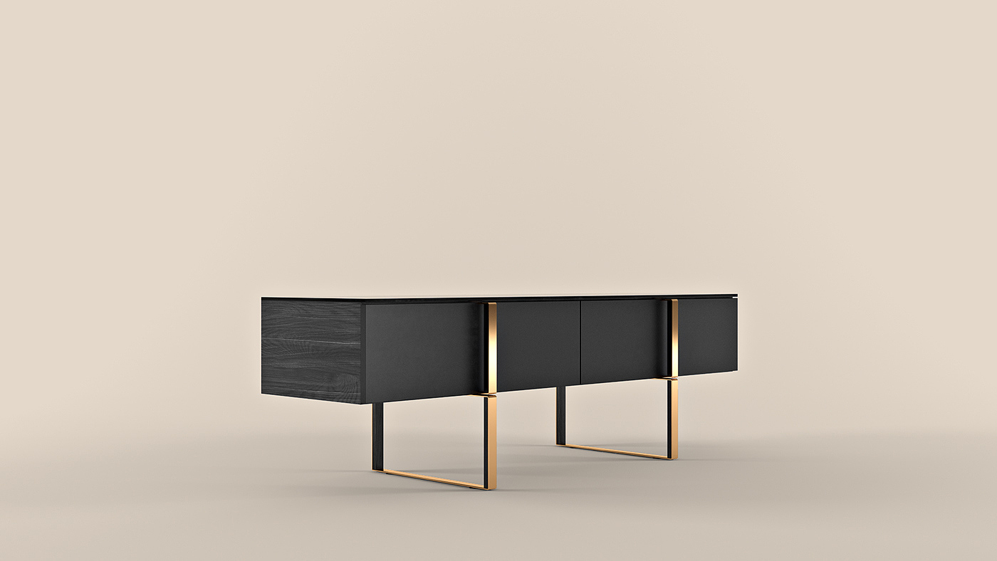 furniture，Home Furnishing，black，cabinet，fashion，brass，