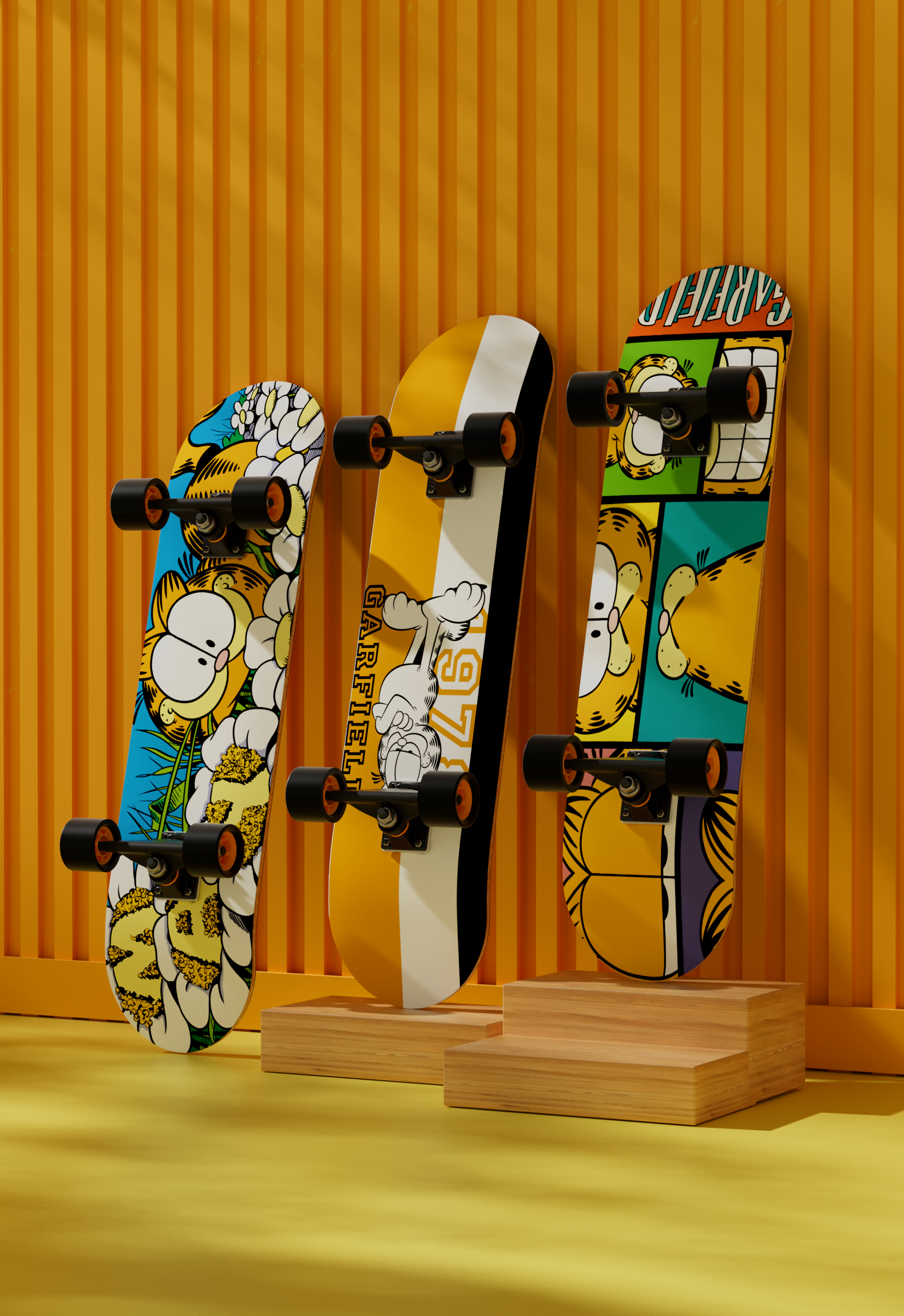Garfield，Maple Skateboard，Skate，outdoor sport，