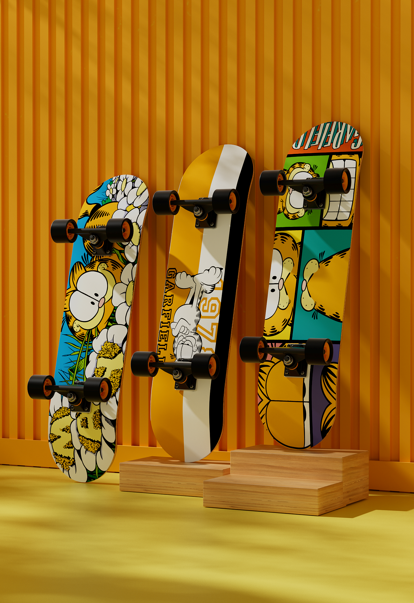 Garfield，Maple Skateboard，Skate，outdoor sport，