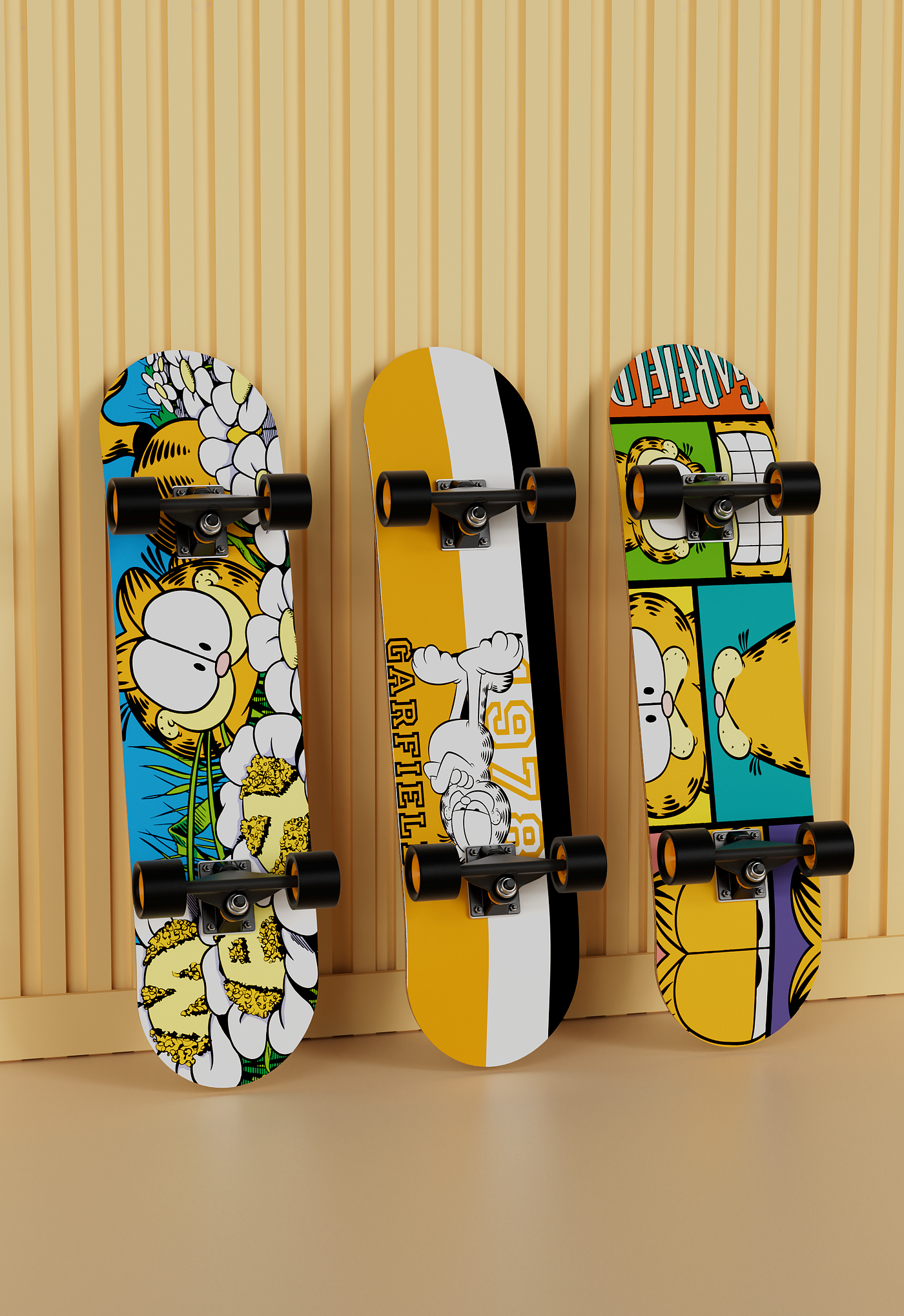 Garfield，Maple Skateboard，Skate，outdoor sport，