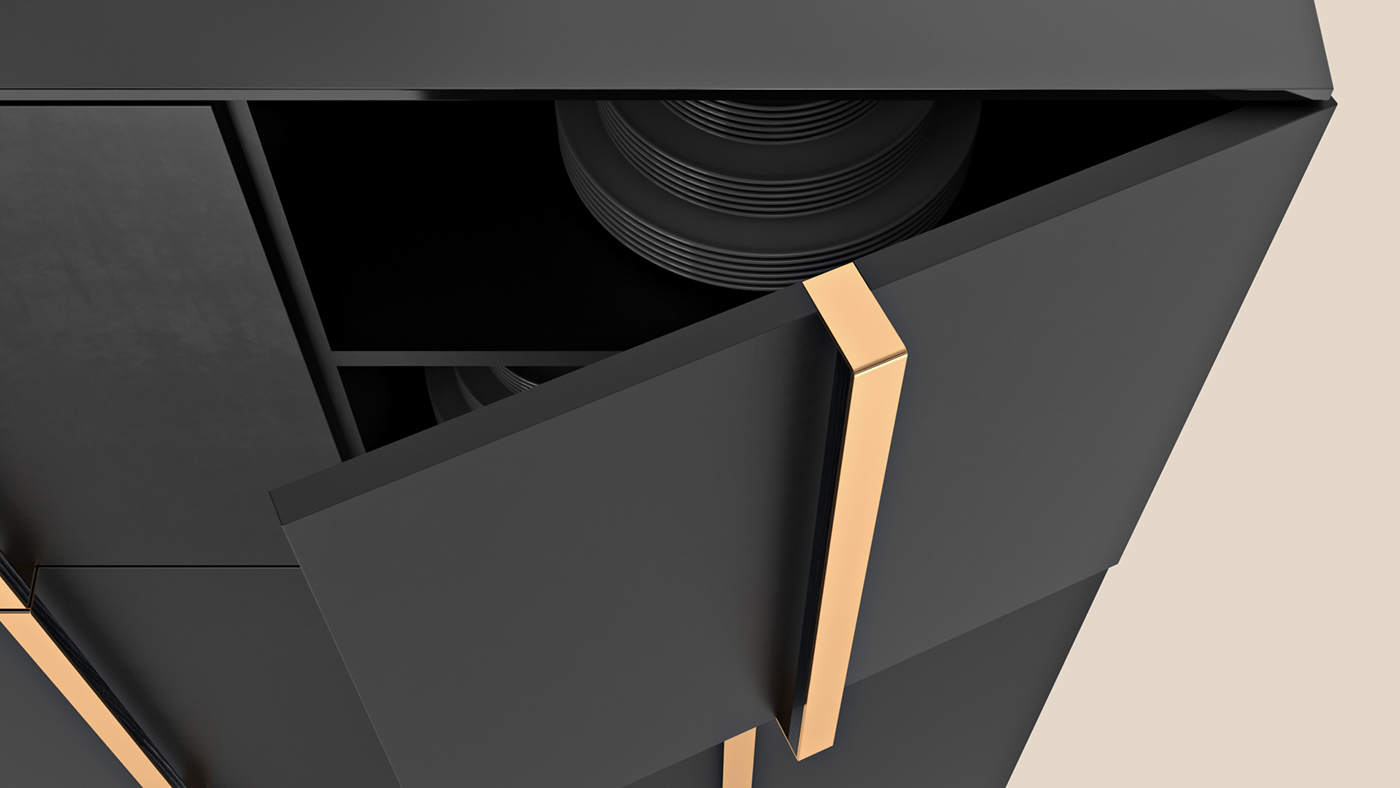 furniture，Home Furnishing，black，cabinet，fashion，brass，