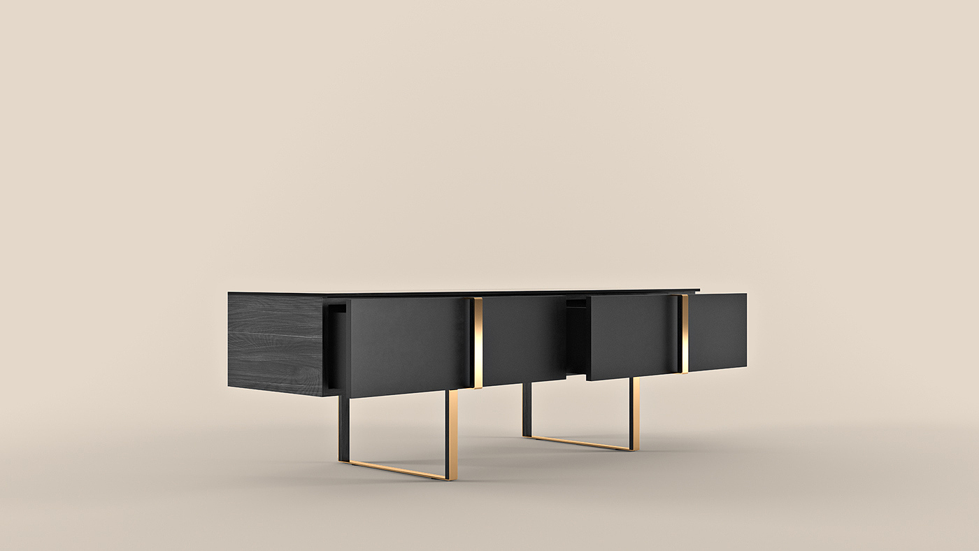 furniture，Home Furnishing，black，cabinet，fashion，brass，