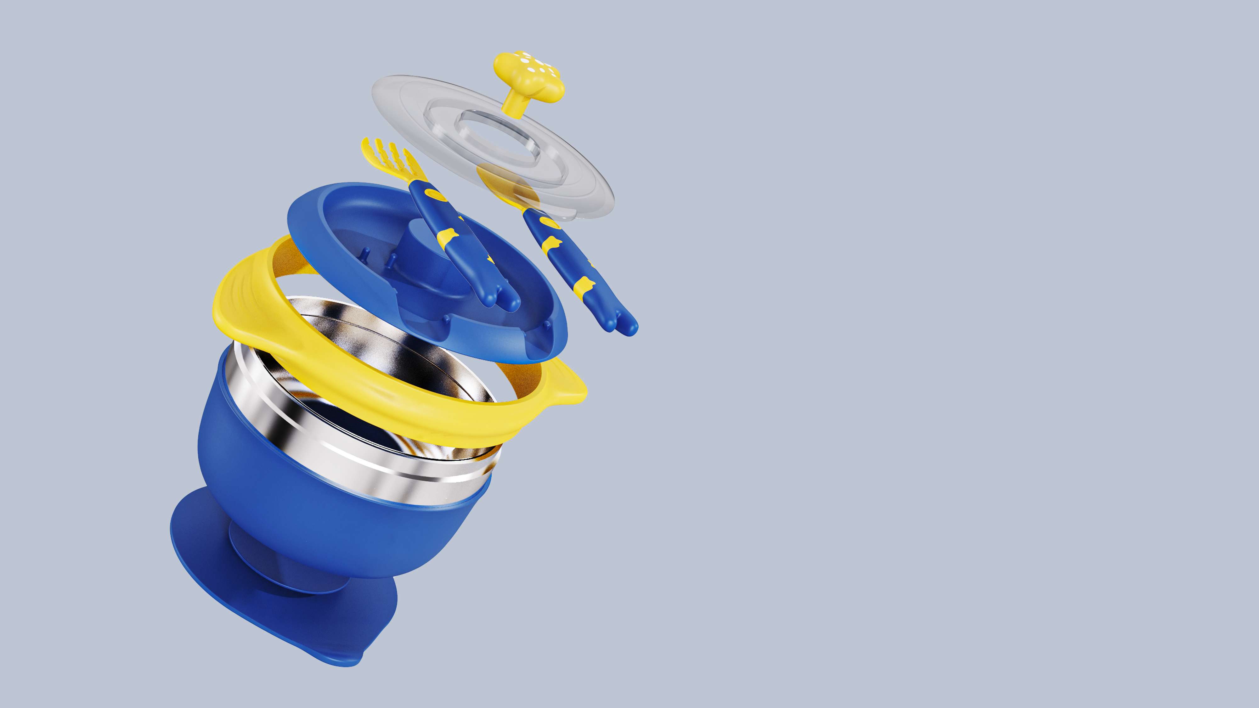 Mother and baby，Water injection heat preservation bowl，Cartoon，ocean，Manta Ray，