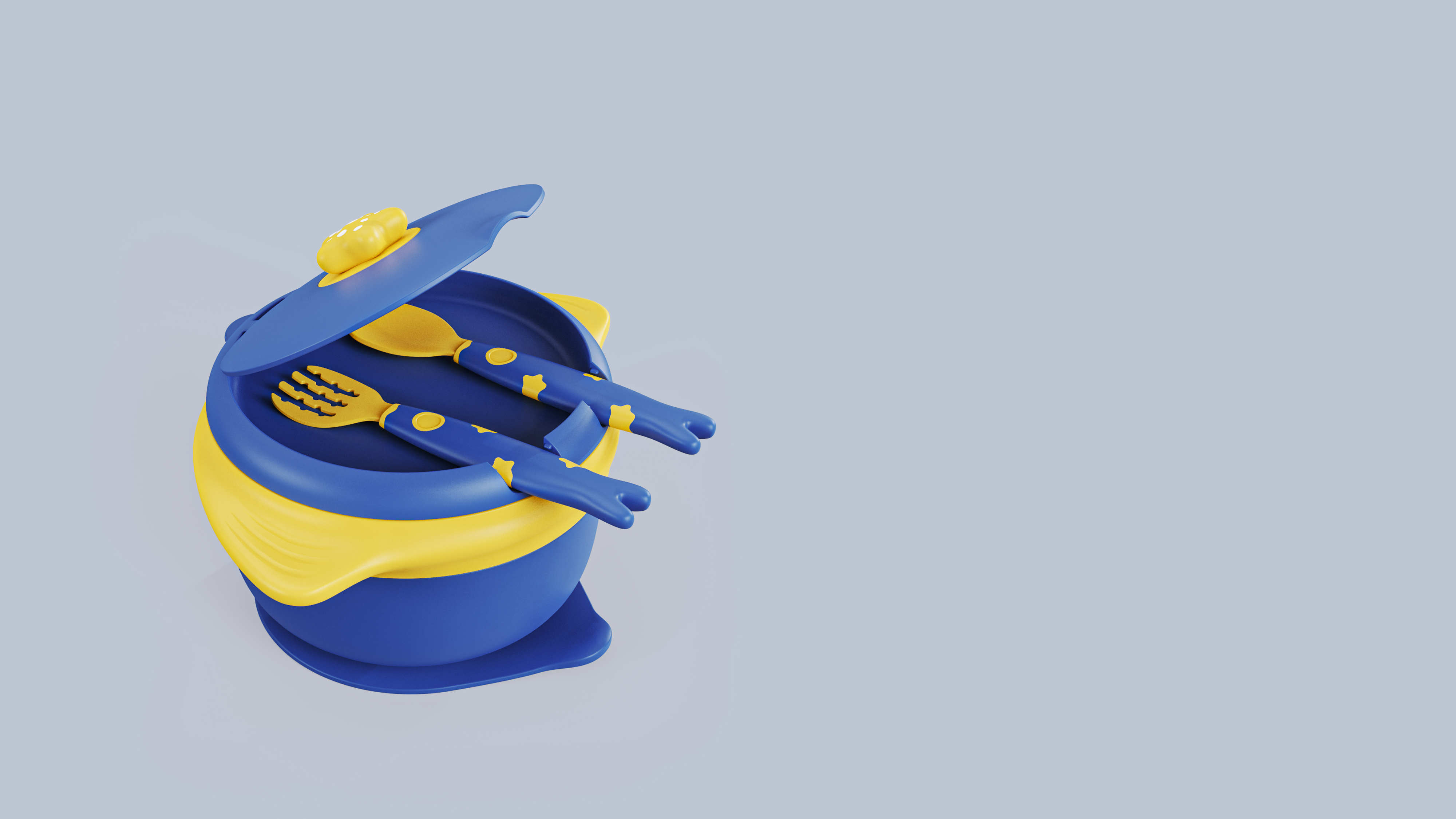 Mother and baby，Water injection heat preservation bowl，Cartoon，ocean，Manta Ray，