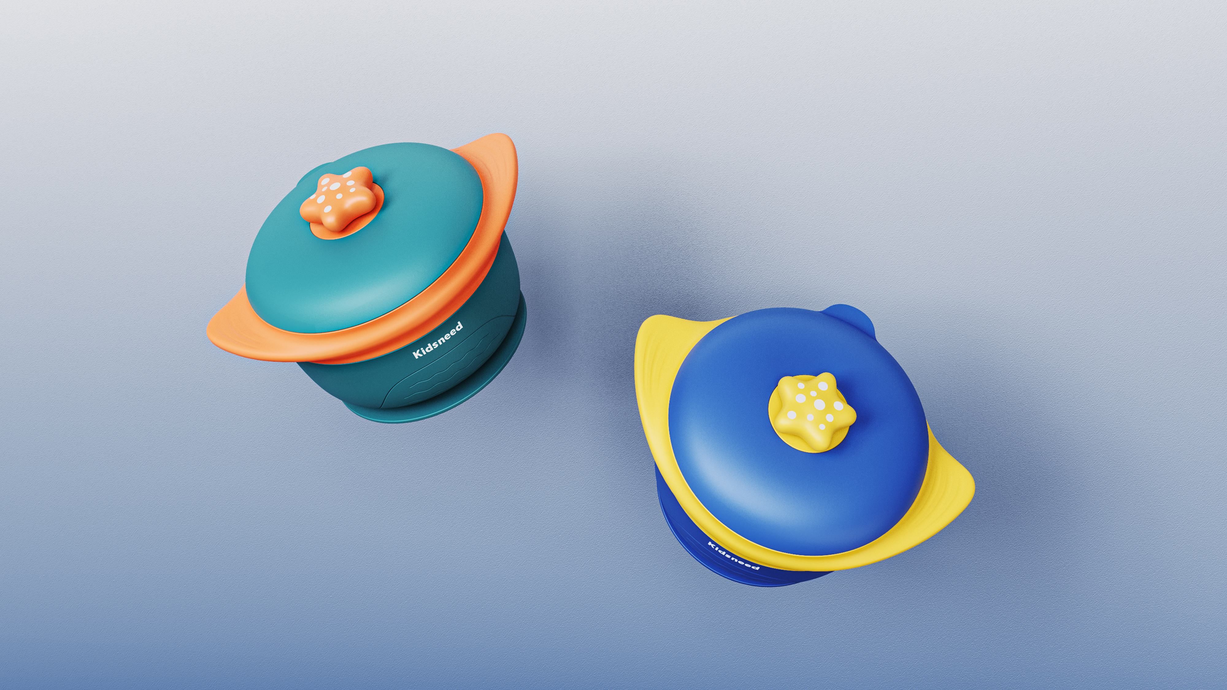 Mother and baby，Water injection heat preservation bowl，Cartoon，ocean，Manta Ray，