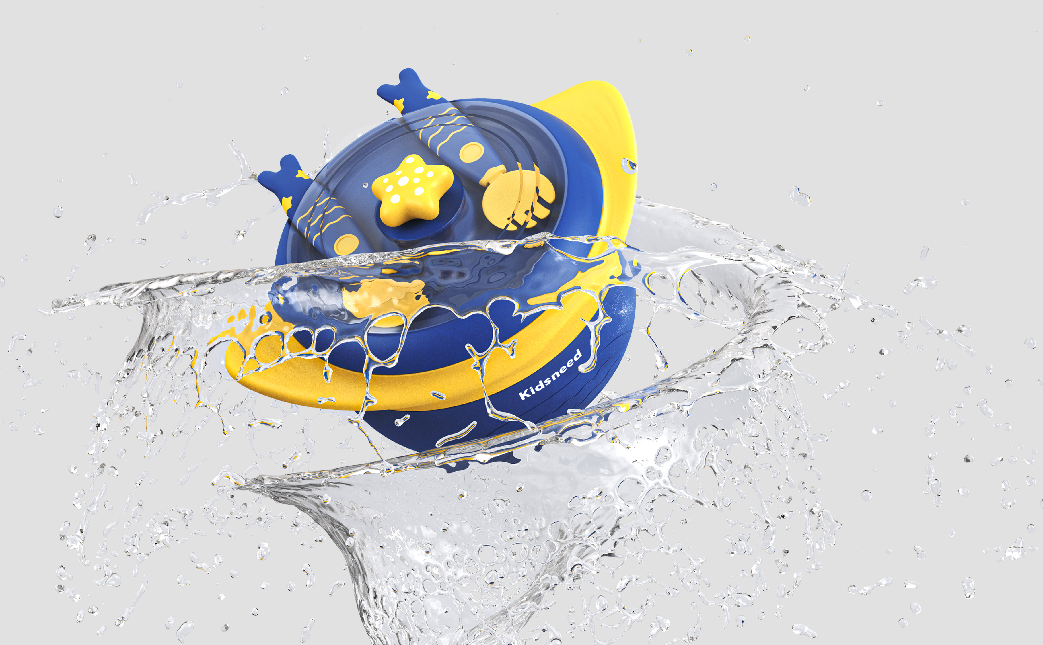 Mother and baby，Water injection heat preservation bowl，Cartoon，ocean，Manta Ray，